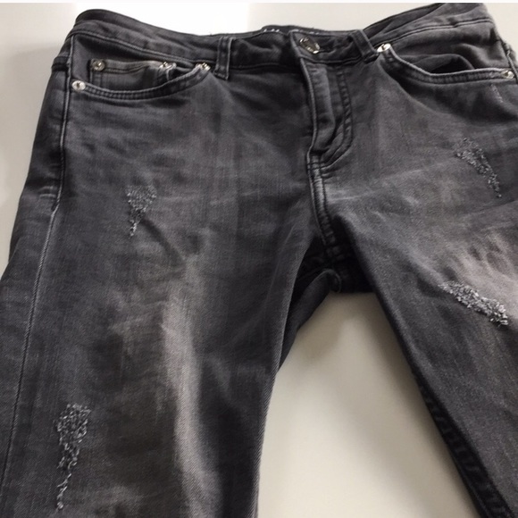 BLK DNM Grey Distressed Skinny Jeans - Picture 5 of 8